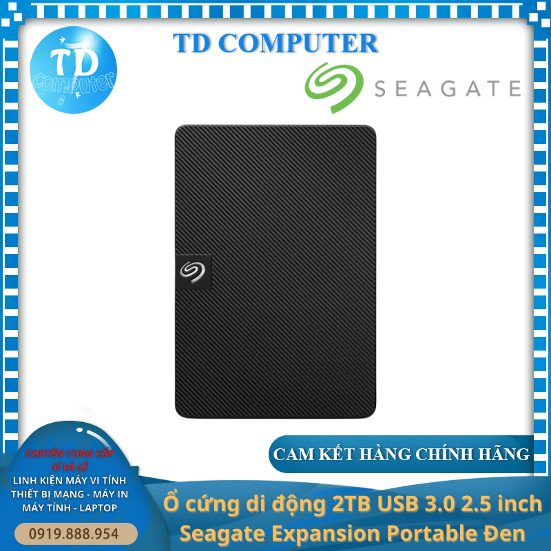 Ổ cứng di động 2TB USB 3.0 2.5 inch Seagate Expansion Portable Đen - Hàng chính hãng DGW phân phối