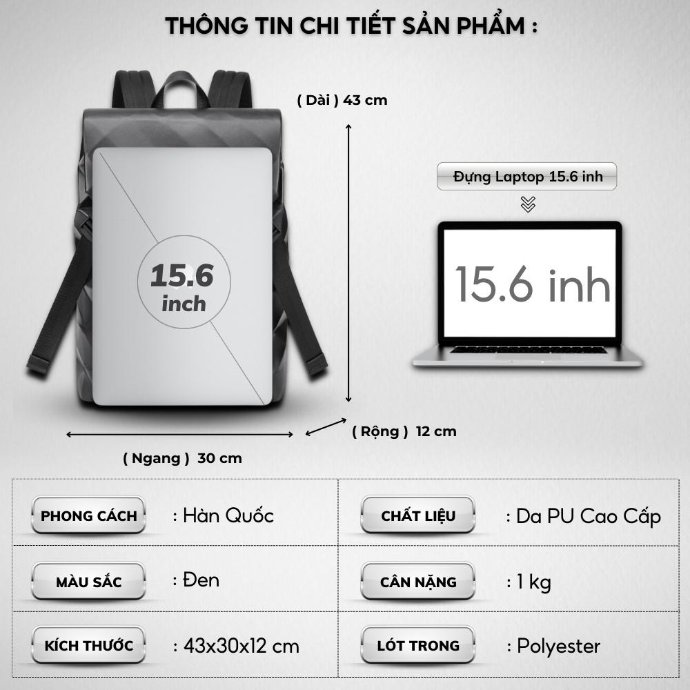 Balo da thời trang nam nữ balo da PU cao cấp chống nước cặp đi học đi chơi ulzzang balo đựng laptop 15.6 inh -