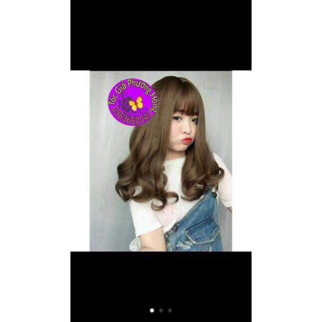 Tóc giả nguyên đầu xoăn đuôi  Tóc giả nguyên đầu cao cấp