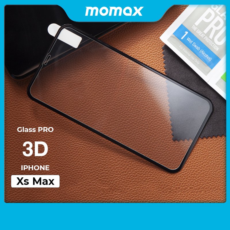 Miếng dán kính cường lực XS Max Glass PRO + 3D Full màn hình Momax - Hàng chính hãng