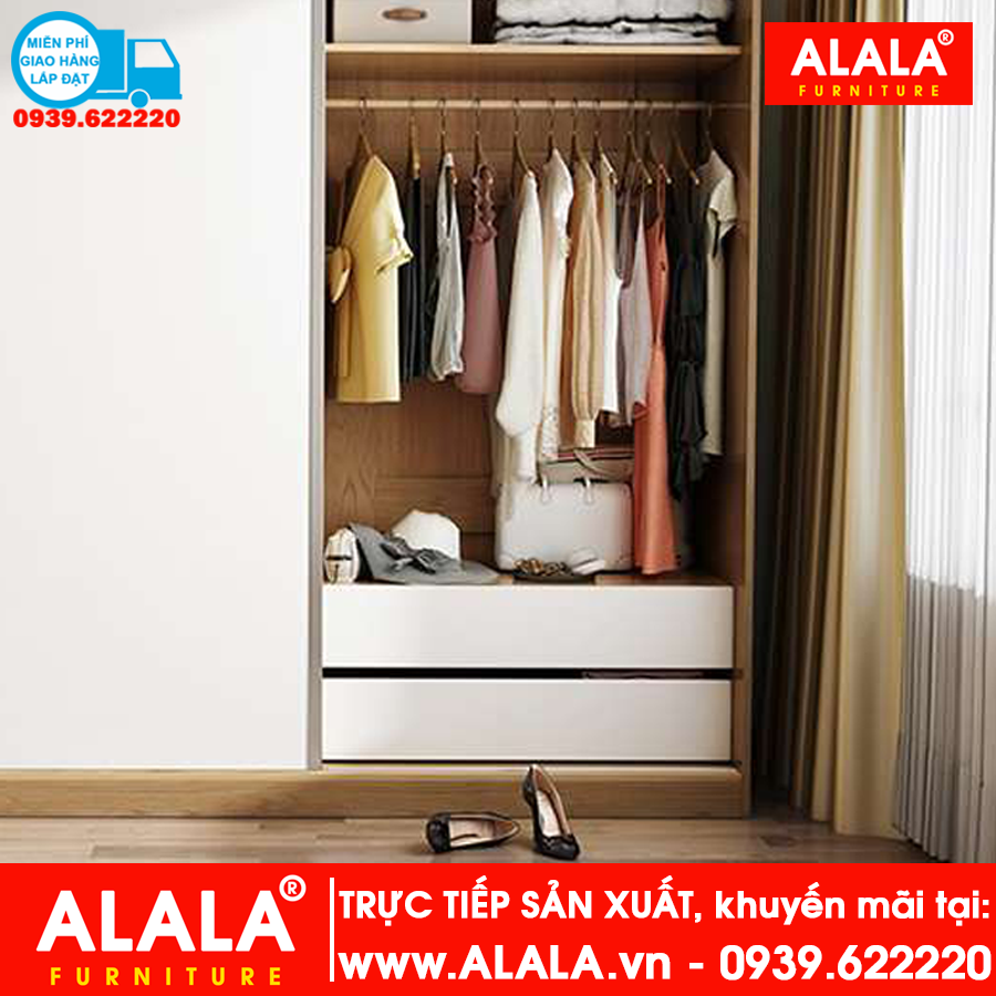 Tủ quần áo ALALA265 Gỗ HMR chống nước - www.ALALA.vn - 0939.622220