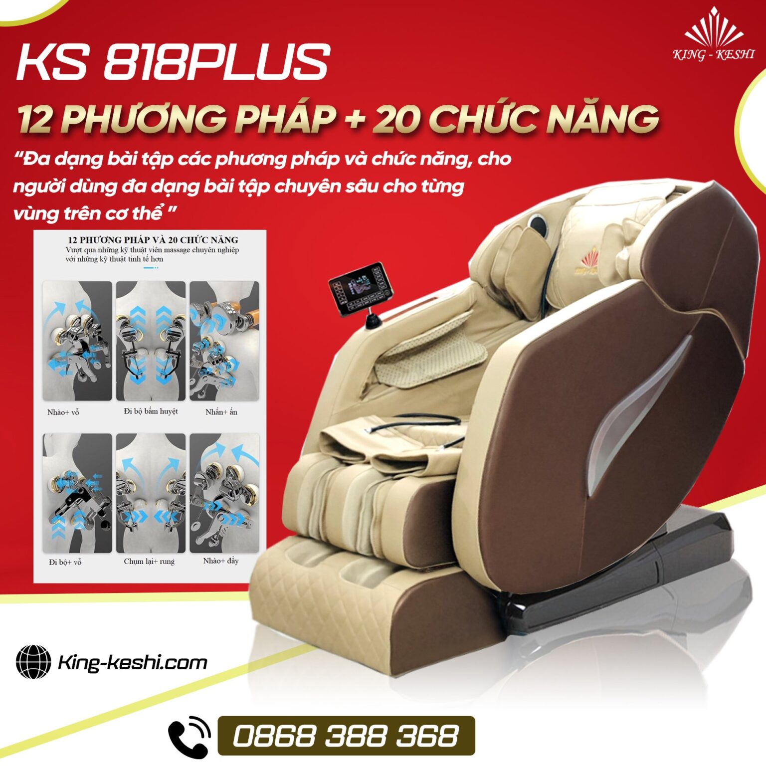 Ghế Massage Toàn Thân KS 818 plus bản nâng cấp