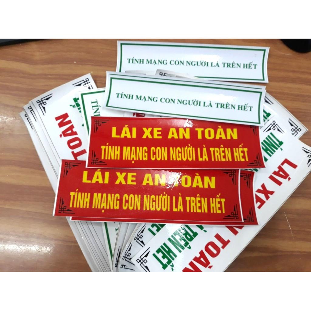 Sticker decal dán xe LÁI XE AN TOÀN/ TÍNH MẠNG CON NGƯỜI LÀ TRÊN HẾT/ CẤM LỬA, decan ô tô ngoài trời bền, đẹp