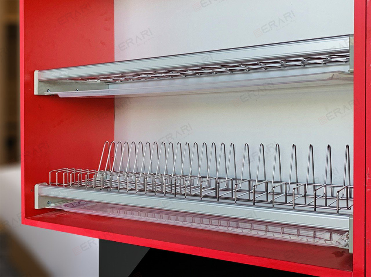 Giá bát đĩa cố định tủ trên chất liệu Inox 304 bóng mờ cao cấp