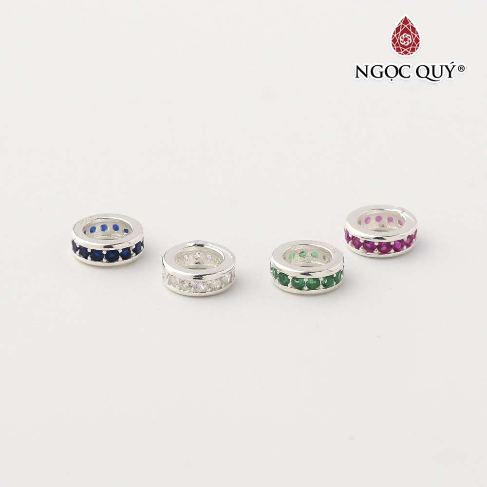 Charm bạc chặn hạt đính đá - Ngọc Quý Gemstones
