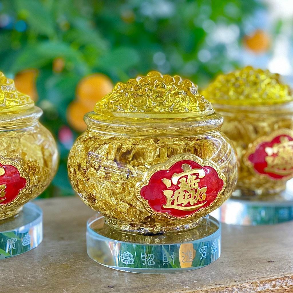 Bát Vàng Nước Phong Thủy , Bát Tụ Bảo, Bát Vàng Thần Tài - cao 10cm & 12cm