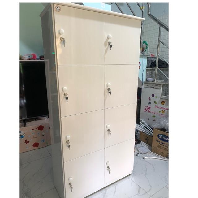 Tủ locker nhựa đài loan 84x160 trắng trơn(TPHCM)