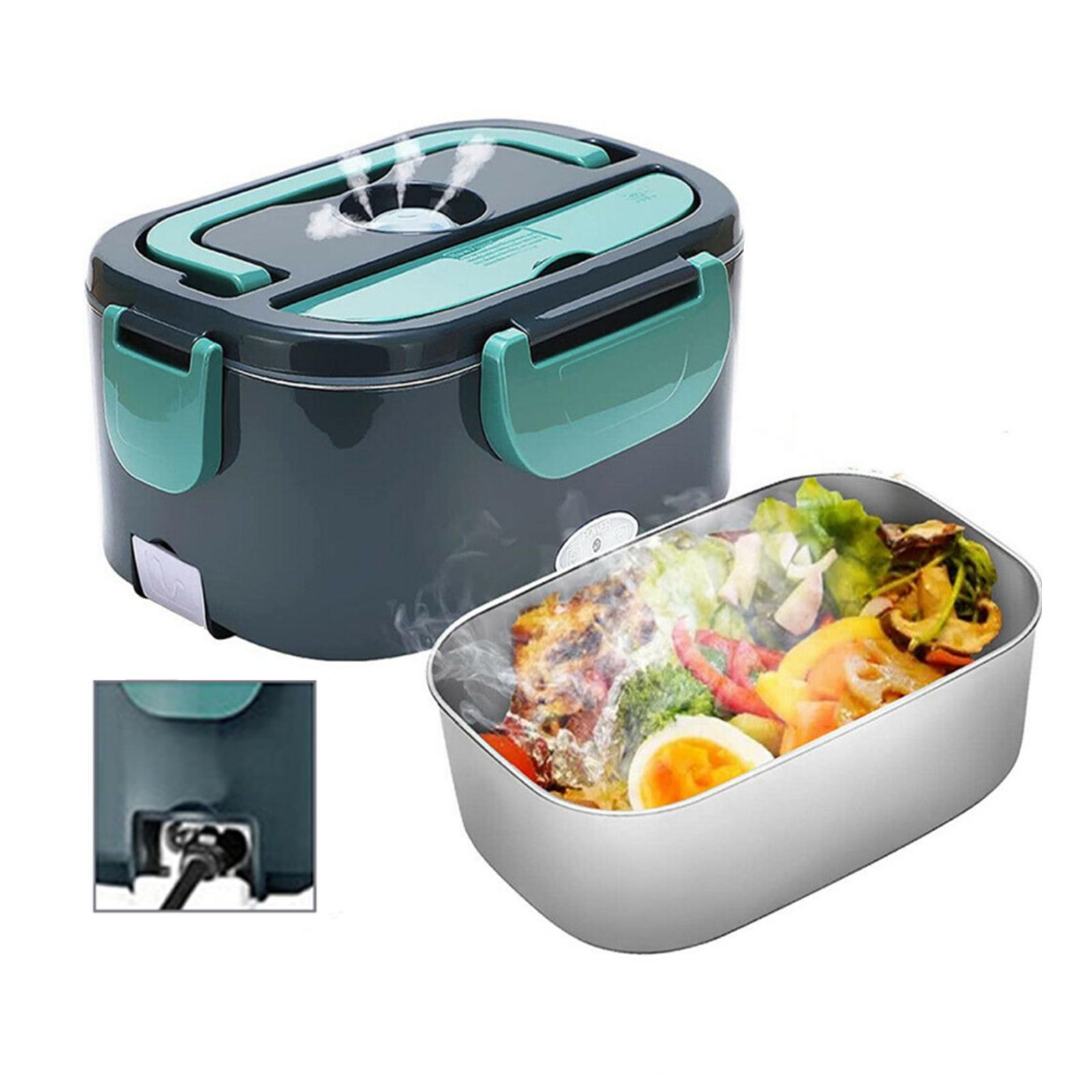 Electric Lunch Box with Spoon and Fork with Storage Bag 1.5L Detachable Bento Box Lunch Container Heating Lunchbox for Traveling Home Car