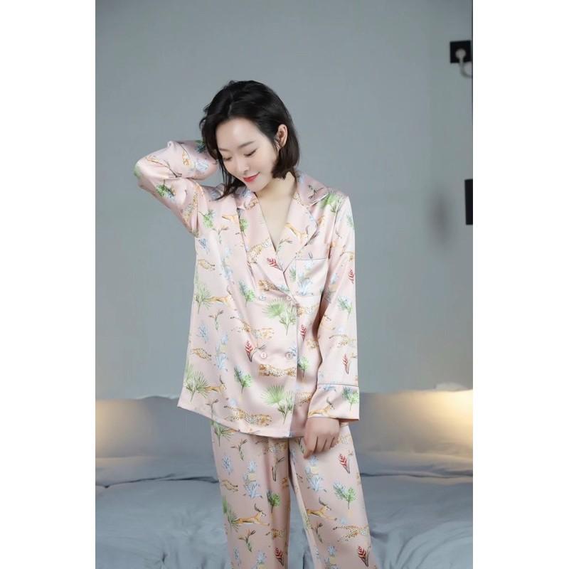 PIJAMA HOẠ TIẾT 4 CÚC DỨA S H E R L A R R CAO CẤP