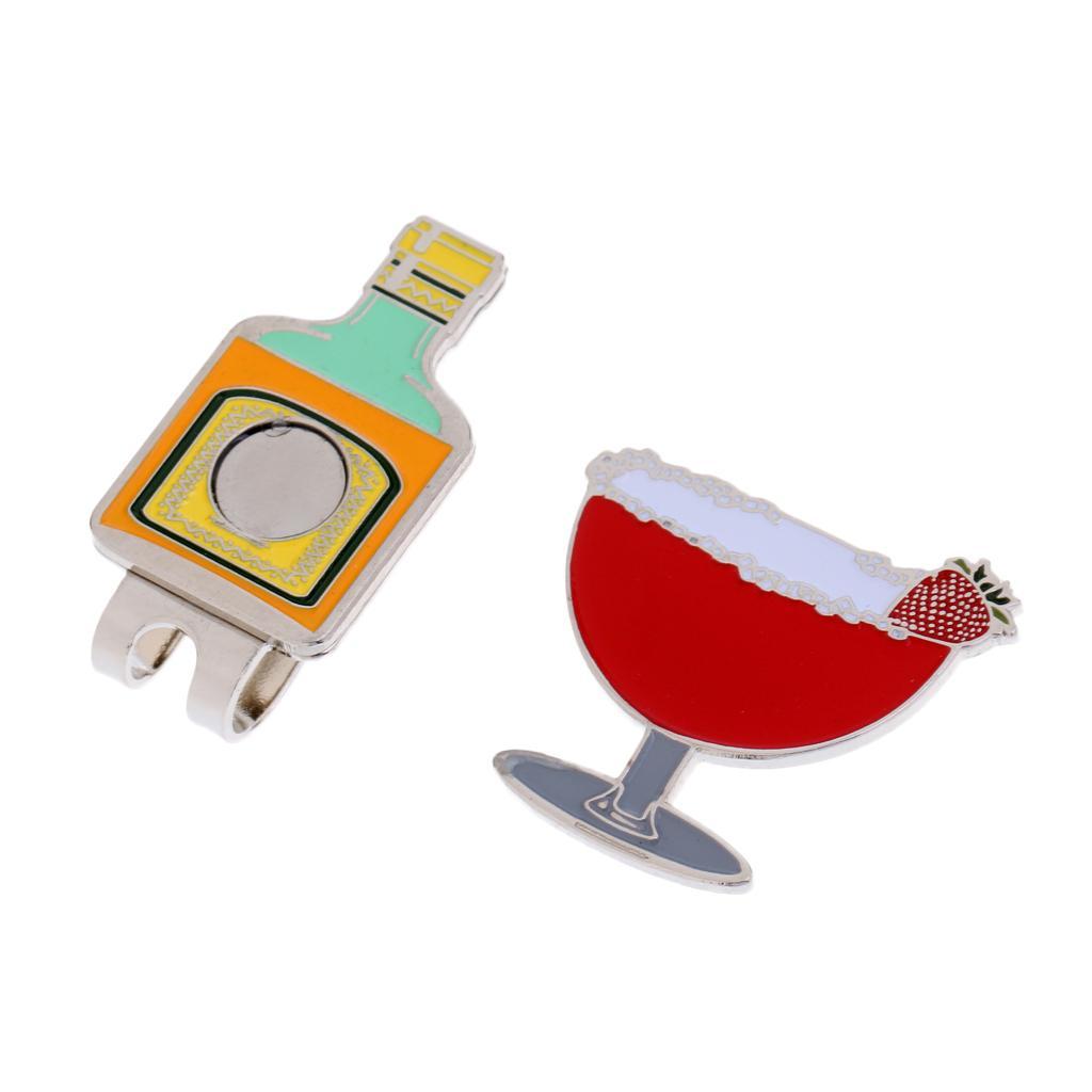 5xSturdy Drinking Cup Magnetic Hat Clip Golf Ball Marker Clip On Cap Visor