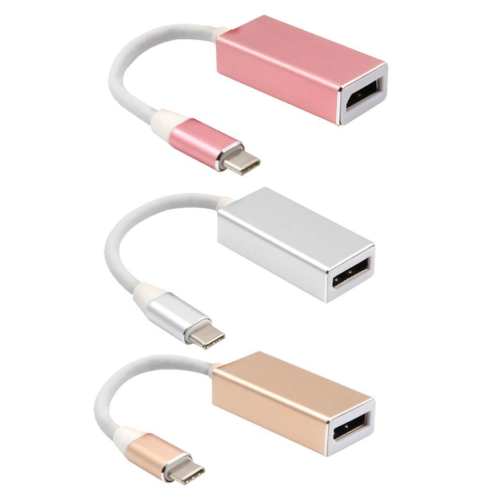 USB-C Type C Male to Displayport DP Port Female Converter Cable Rose Gold