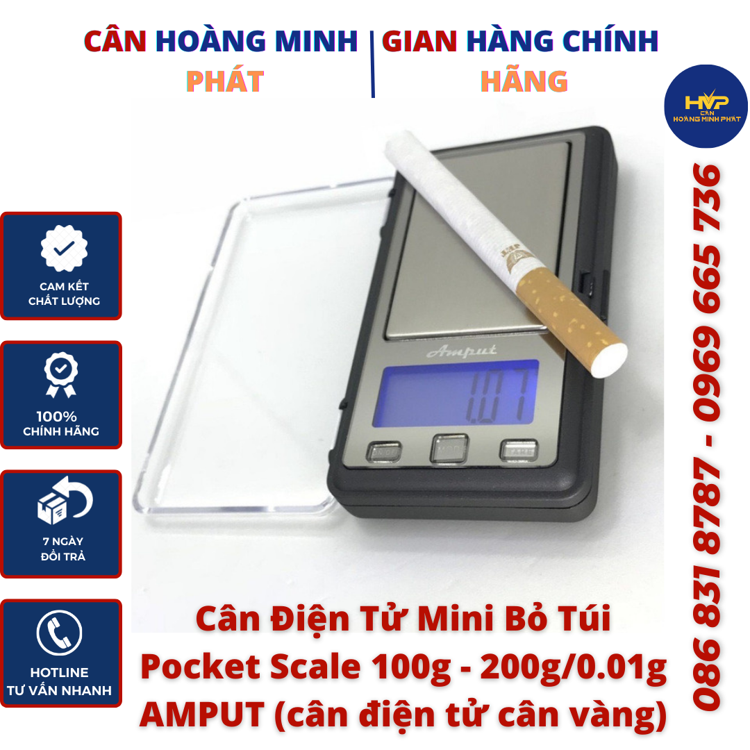 Cân Kỹ Thuật AMPUT 450-TP 100g - 200g/0.01g (cân điện tử bỏ túi 100g/200g - cân điện tử cân vàng) - Chính Xác Tuyệt Đối [ CÂN HOÀNG MINH PHÁT