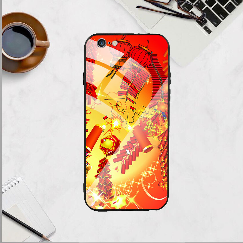Ốp Lưng Kính Cường Lực cho điện thoại Iphone 6 Plus / 6s Plus - Firework 02