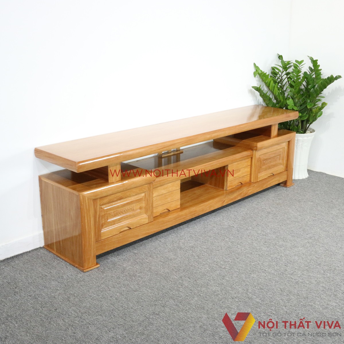 Kệ Tivi Gỗ Đinh Hương 4 Hộc Kéo Đẹp Giá Rẻ