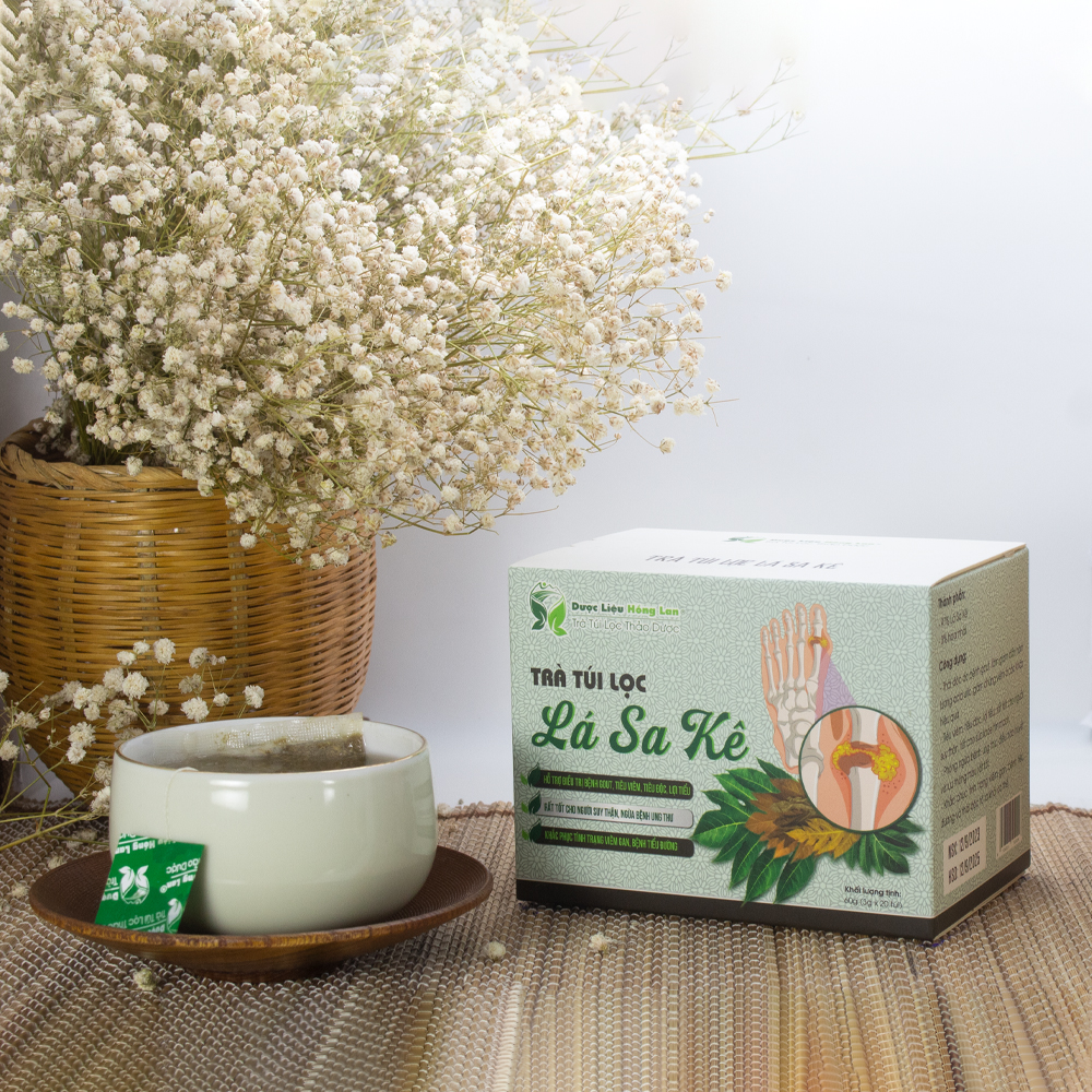 Trà Túi Lọc Lá Sa kê 60g (20gói x 3g) Dược Liệu Hồng Lan