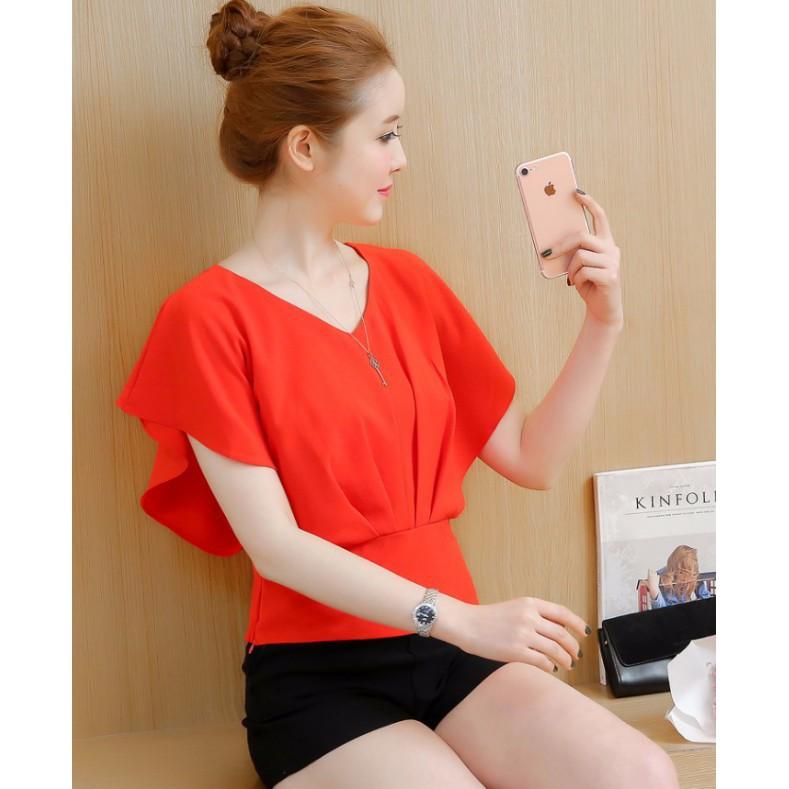 Áo kiểu 2 lớp xếp ly sang chảnh