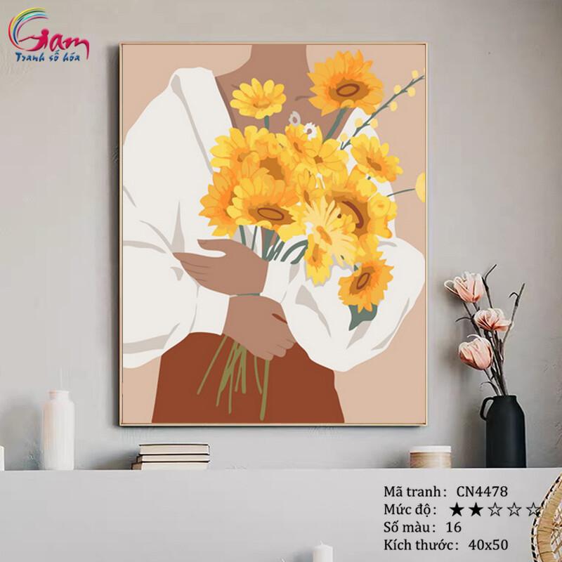 Tranh sơn dầu số hoá tự tô màu Gam CN4478 40x50cm căng sẵn khung