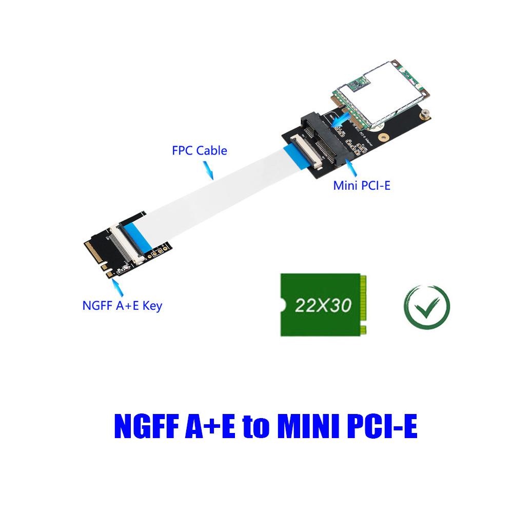 Bộ chuyển đổi bảng mạch cho Card mạng cỡ nửa & cỡ đầy đủ NGFF A + E đến Mini PCI-E