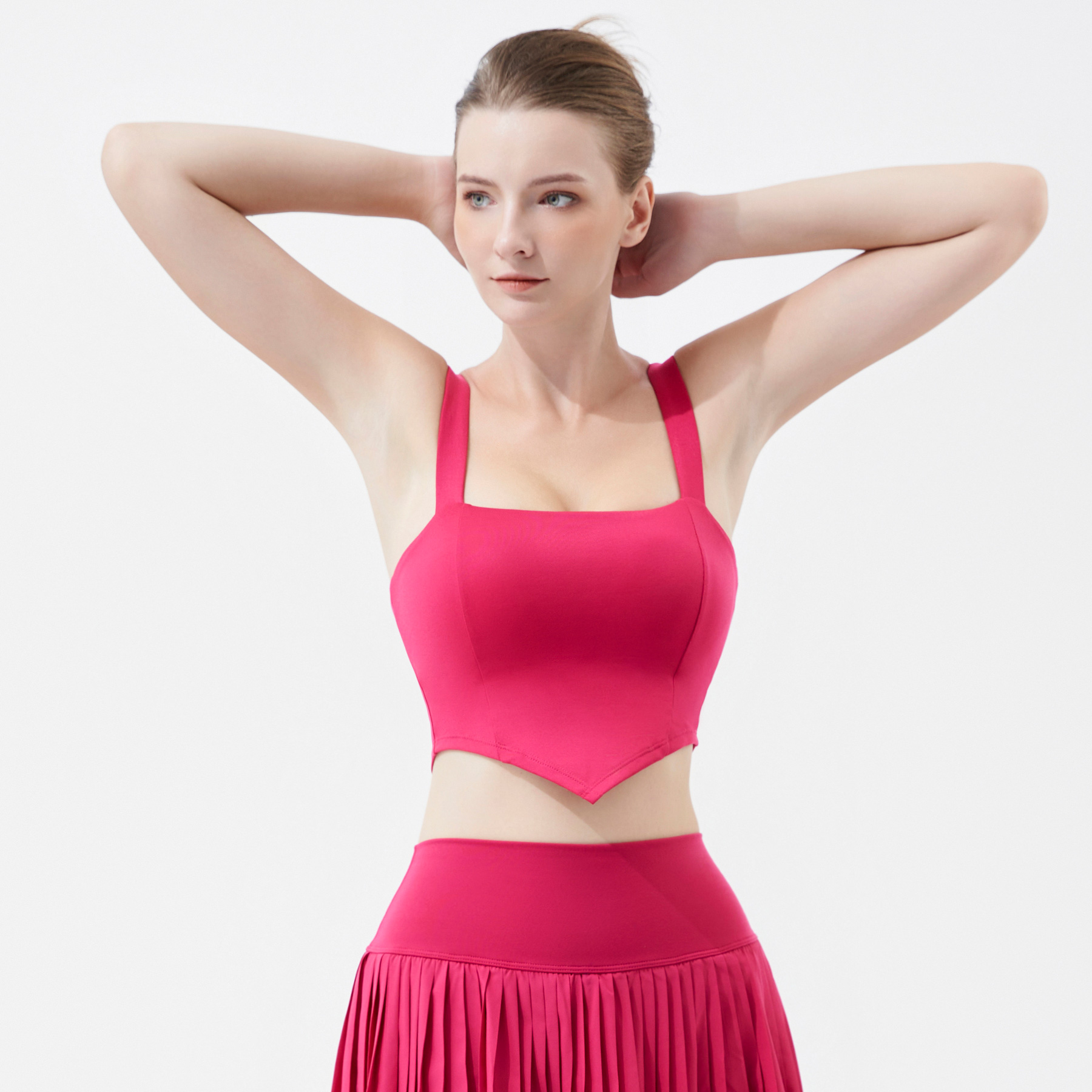 Áo Tập Yoga Gym Hibi Sports CR821 Kiểu Croptop 2 Dây Bản To, Kèm Mút Ngực