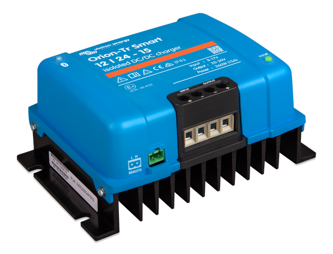 Bộ dual battery Orion-Tr Smart 12/24-15A Isolated DC-DC charger của thương hiệu Victron Energy.