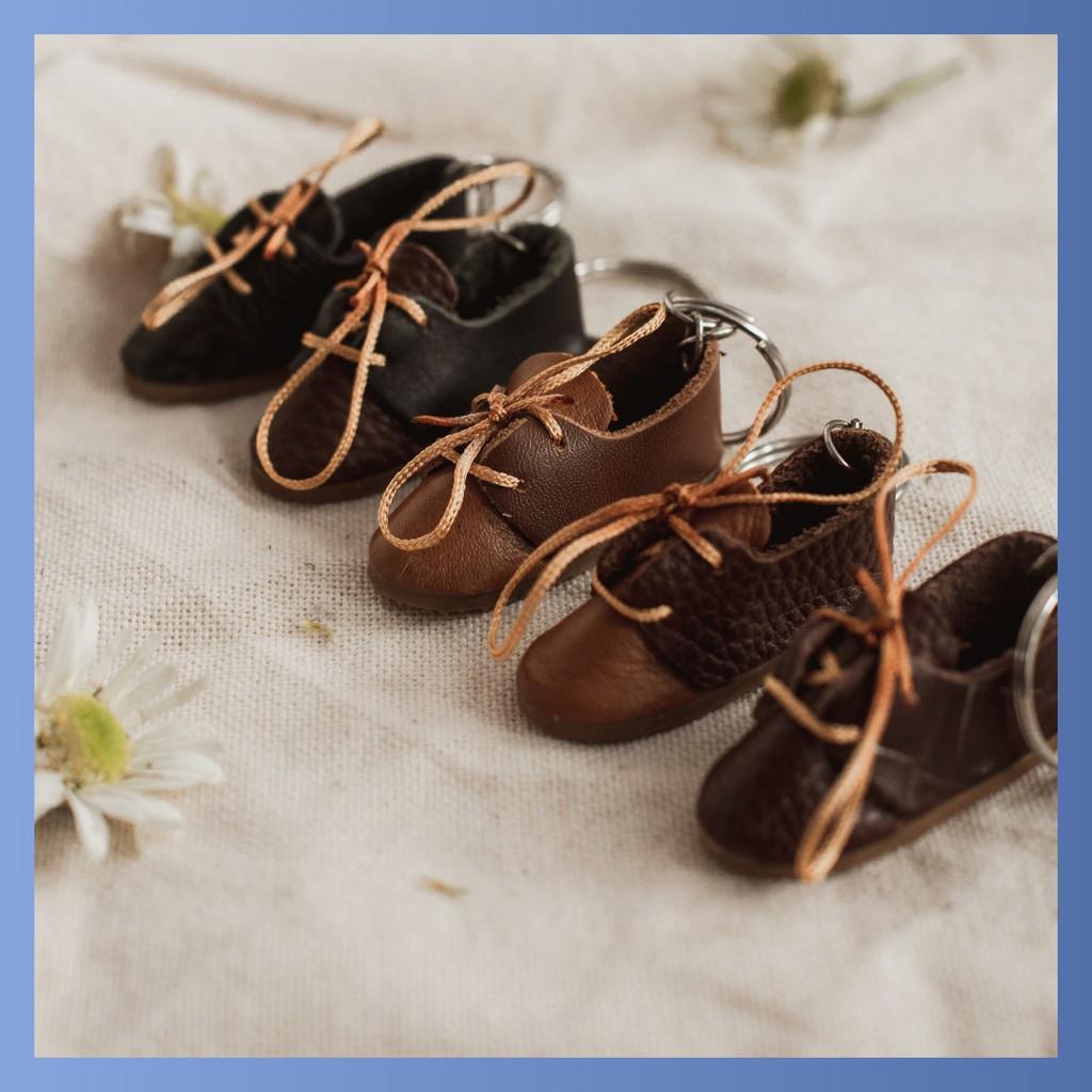 Móc khóa giày tí hon da thật Shamong handmade