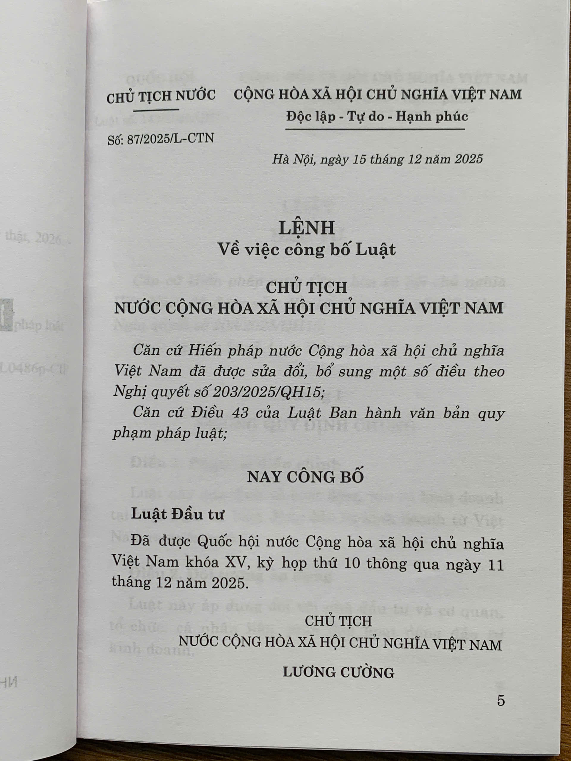 Luật Đầu Tư năm 2025