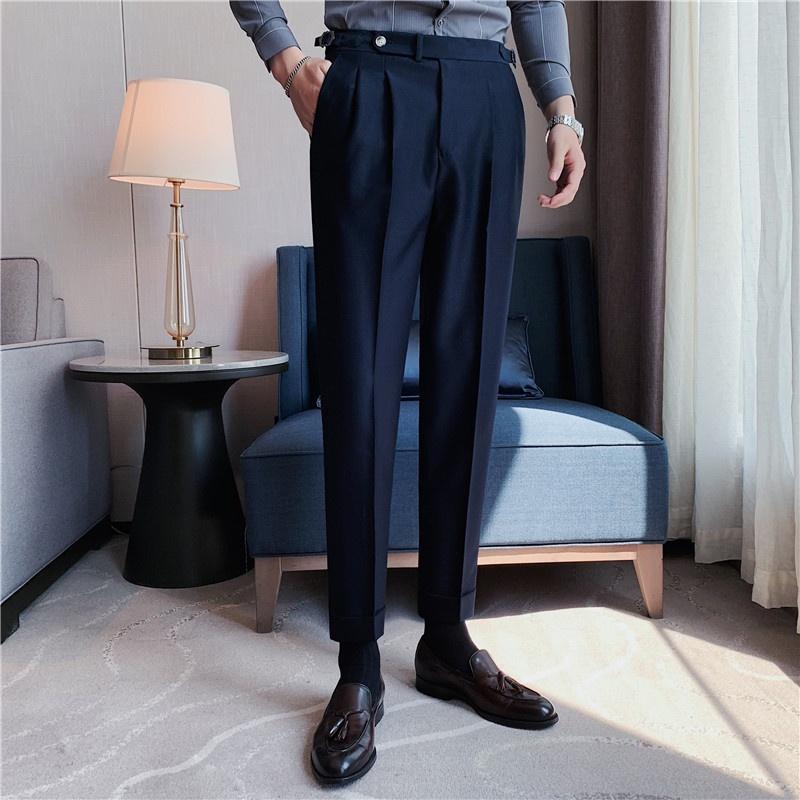 Quần baggy nam, quần cạp cao dáng Baggy ống rộng vải Hàn cao cấp, co giãn thời trang nam Menswear phong cách Hàn Quốc