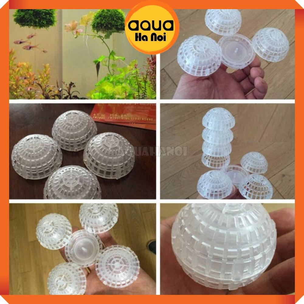 Quả cầu nhựa buộc rêu chứa khoáng beeball trang trí hồ cá tép cảnh