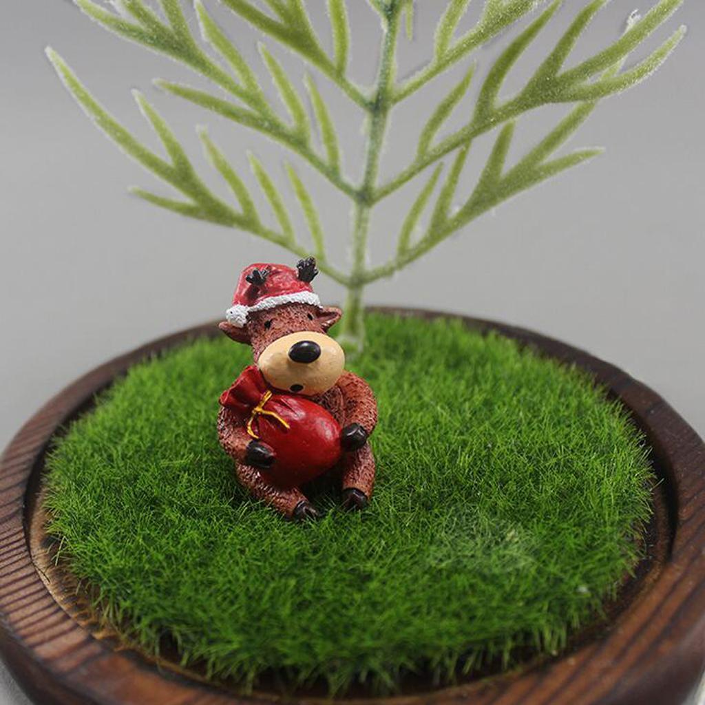 Home Office LED Night Light Table Desk Lamp Glass Cover Wood Base Warm