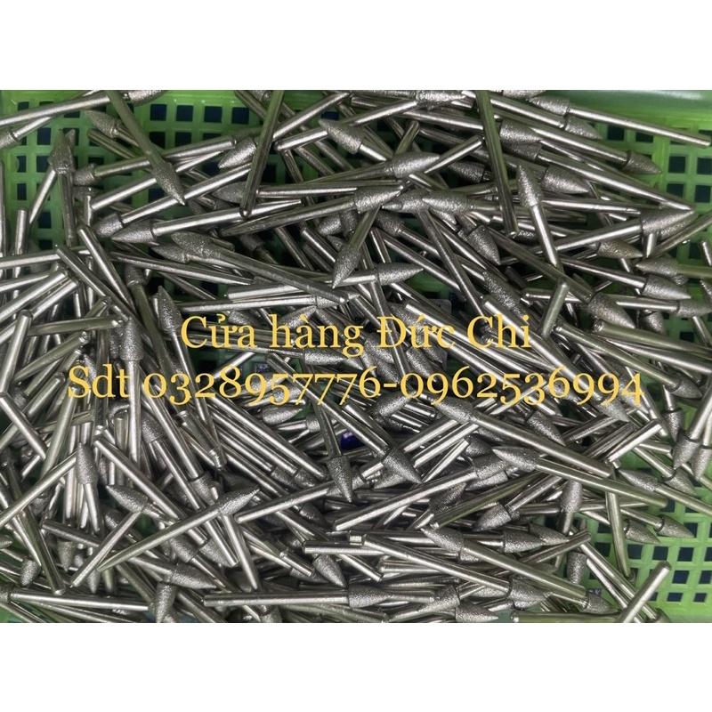 Đầu mài kim cương hình đầu đạnchân 3mm size 4,5,6,8,10,12mm