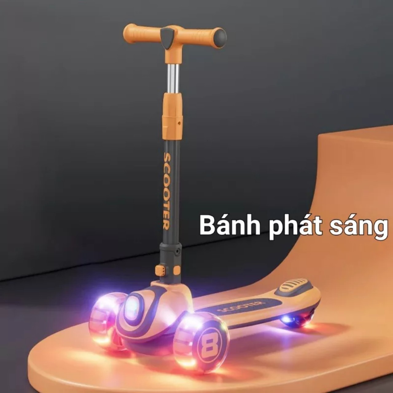 Xe Chòi Chân cho bé, Xe truợt Scooter cho bé 3 in 1, chính hãng, ba bánh phát sáng, có nhạc vui nhộn chịu lực đến 80kg