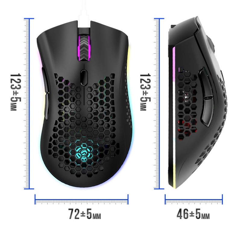 Chuột Không Dây Pin sạc BM600 Gaming led RGB