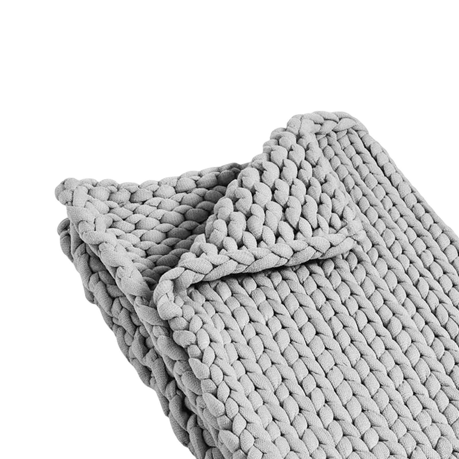 Handmade Chunky Knit Blanket Knitted Blanket for Living Room Bedroom Decor