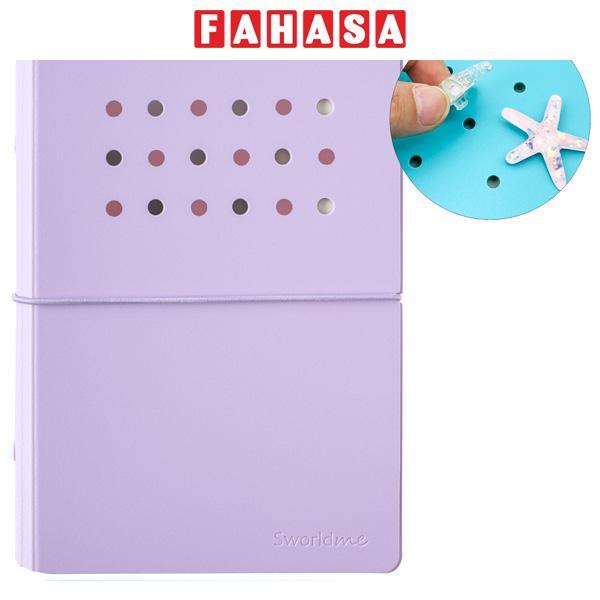 Sổ Còng Trang Trí A6 Bìa Cứng - 80 Trang 4 Lỗ - Sworld ST6188-PE - Purple