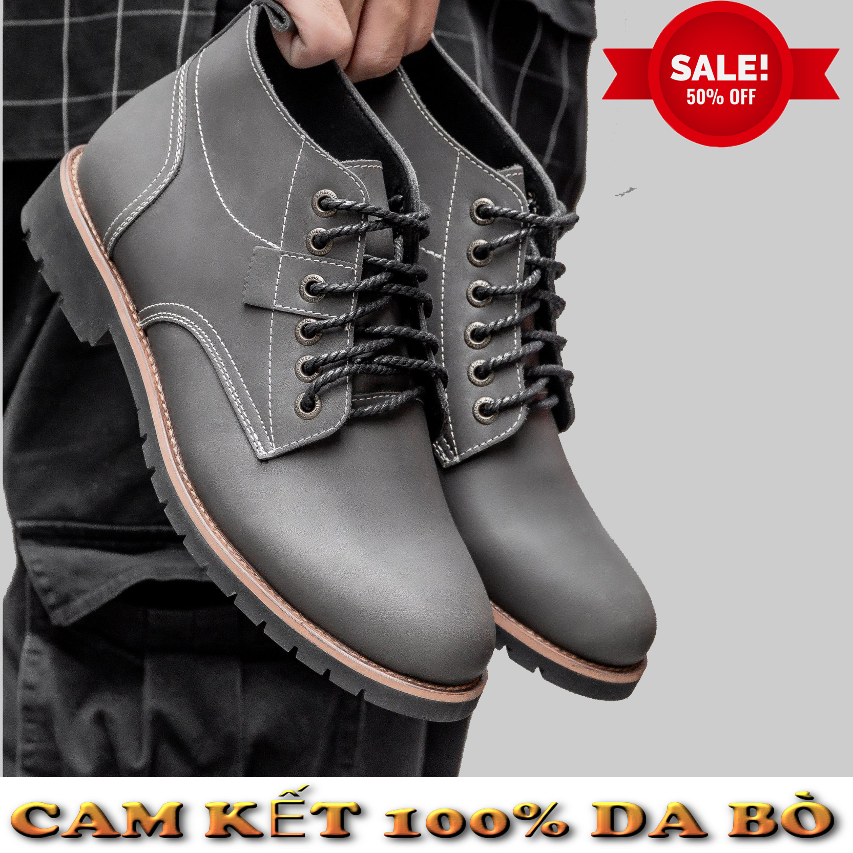 Giày Da Doctor cổ cao Giày boots nam cổ cao Da Bò Tấm Đế Cao Su Êm Cực Bền Kiểu Dáng Hot Nhất Trẻ Trung Năng Động Tăng Chiều Cao