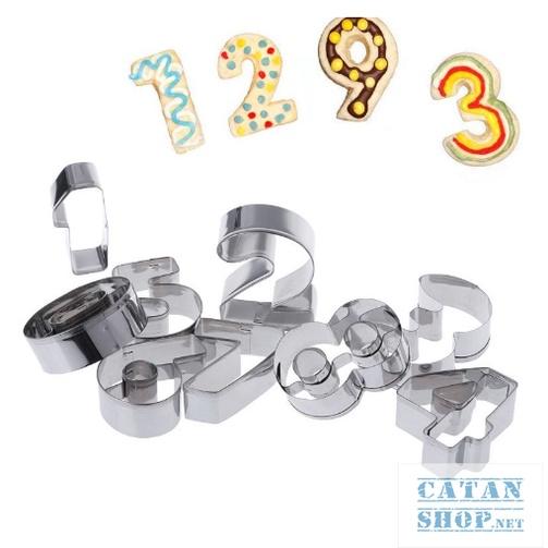 Vỉ 9 Khuôn cắt bánh quy hình số bằng thép không gỉ tạo hình bánh Cookie kiểu dáng đáng yêu, xinh GD522-Khuonbanh-So