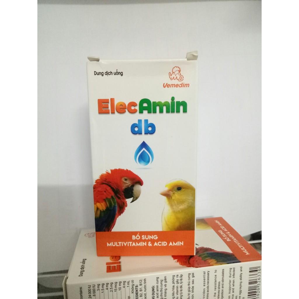 1 LỌ ELECAMIN DB TĂNG CƯỜN.G CÁC VITAMIN THIẾT YẾU CHO CHIM,VẸT,YẾN PHỤNG,CHÓ,MÈO,DÊ,HEO