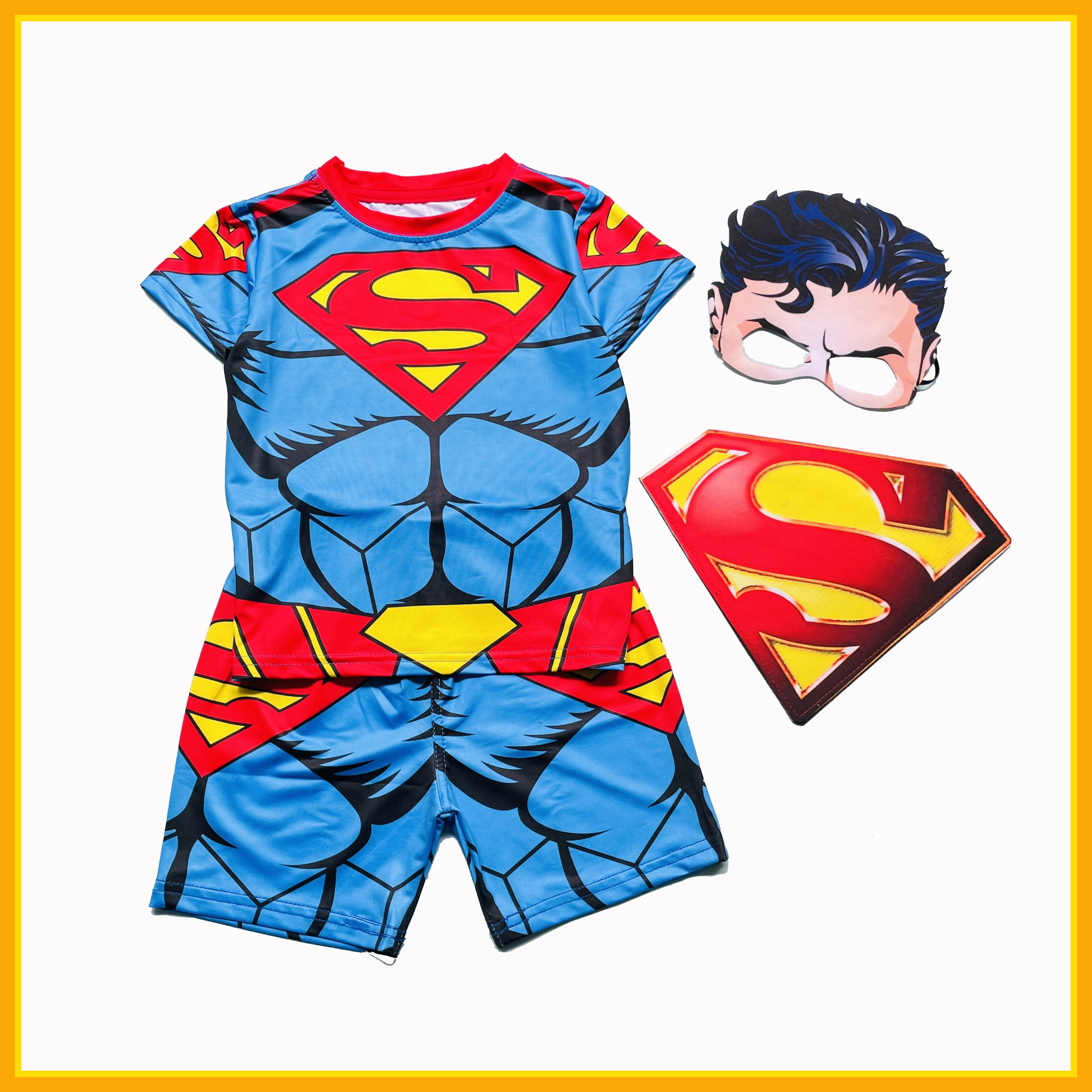 Bộ quần áo siêu nhân superman bé trai B158 mẫu mới tặng kèm khiên và mặt nạ