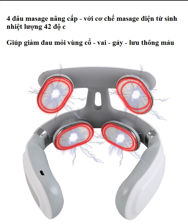 Máy massage cổ vai gáy cột sống 4 đầu công nghệ Nhật Bản