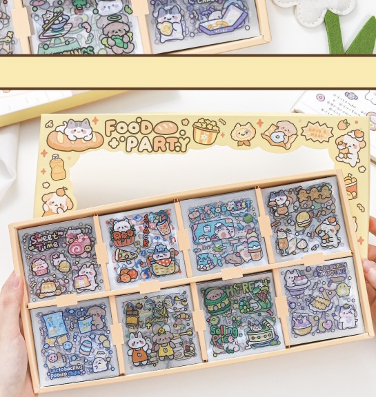 Sticker Bộ 200 Miếng Dán Trang Trí Food Party