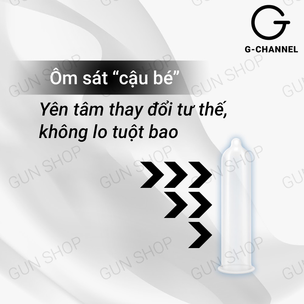 [Hộp 10 cái] Bao cao su Combo - Mỏng mịn, không mùi kèm 1 chiếc BCS Gun Super Thin