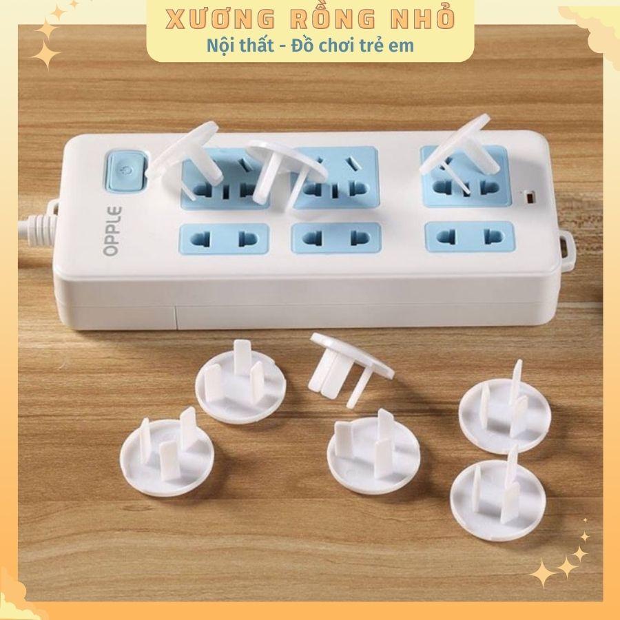 Combo 5 Nút Bịt Ổ Điện Chống Cháy, Chống Giật An Toàn Cho Bé- Che Ổ Điện 2 Chân Cao Cấp-Xương Rồng Nhỏ