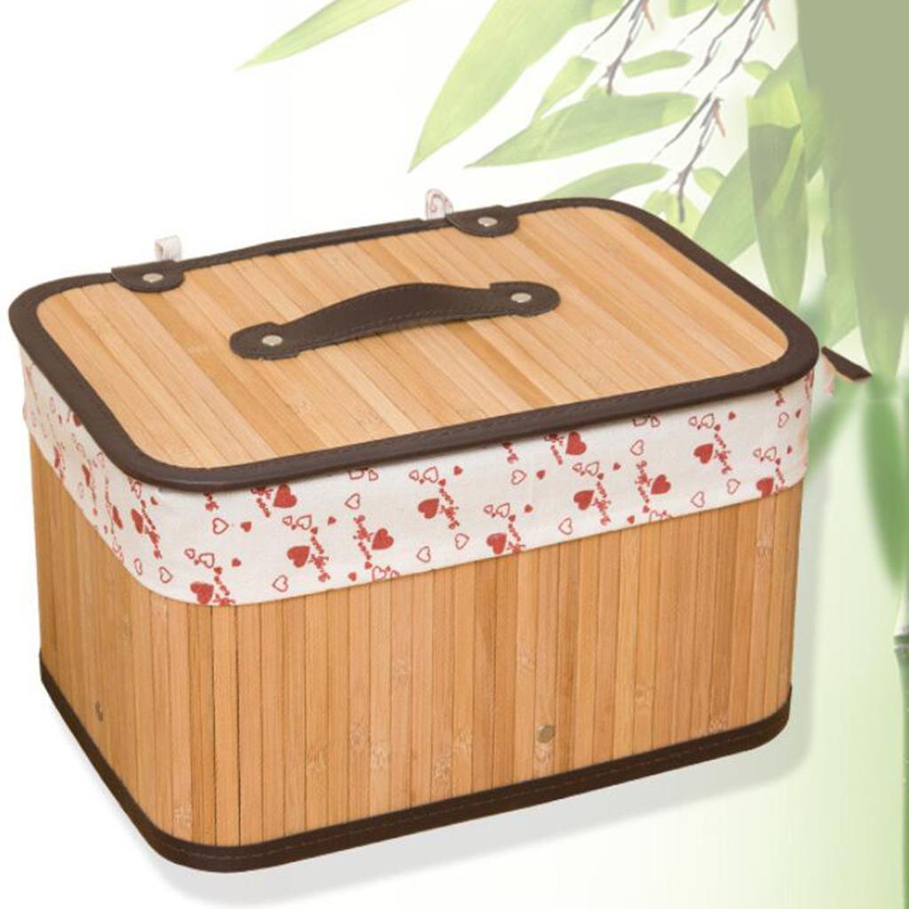 Weave storage basket with bamboo handmade snacks toy storage box