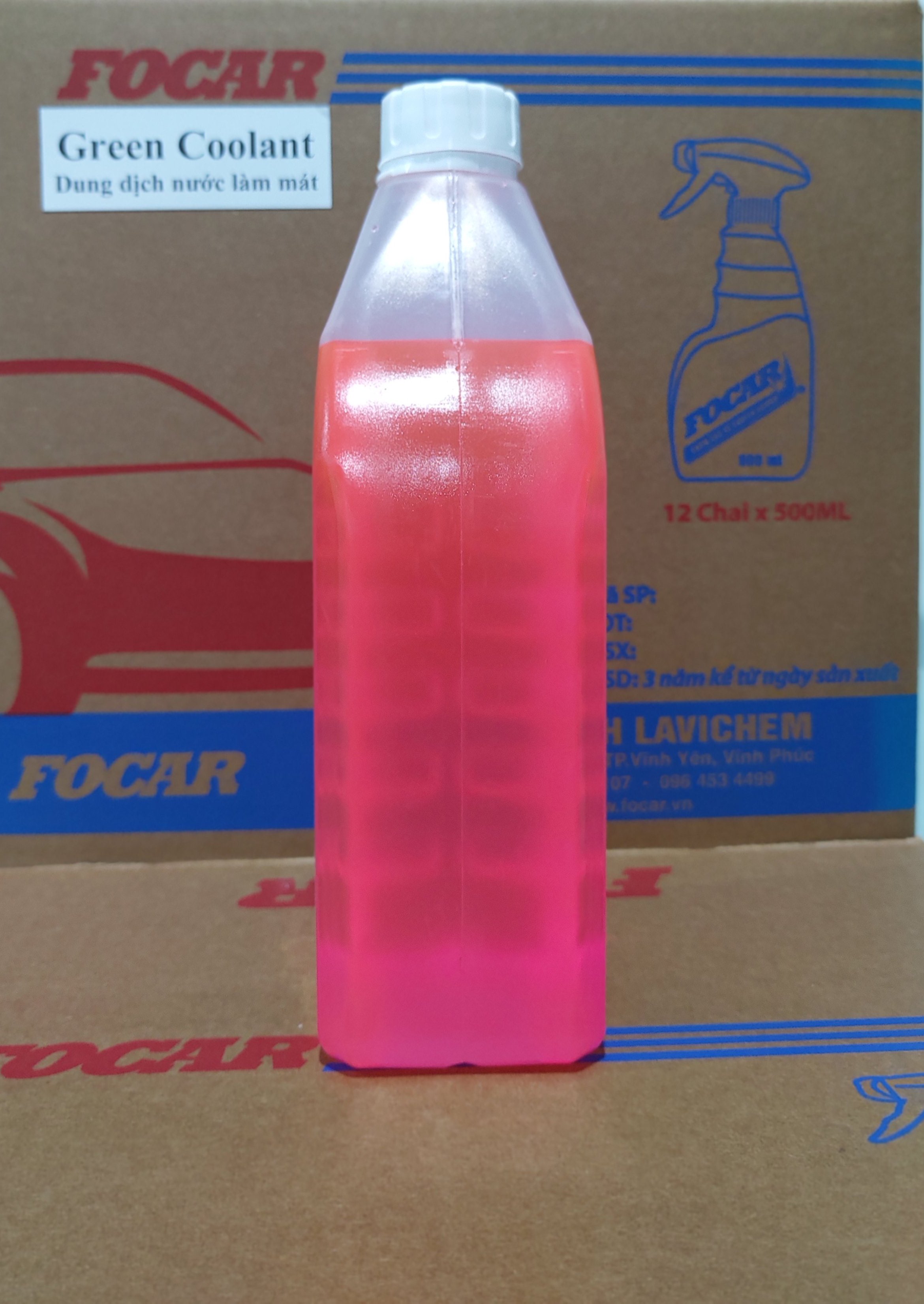 Nước làm mát động cơ FOCAR Red Super Long Life Coolant 850ml LLC SLLC - Khoảng nhiệt hoạt động rộng, chống ăn mòn tối đa, bảo vệ động cơ, tiêu chuẩn ISO 9001:2015 - Tỷ lệ pha 1:2