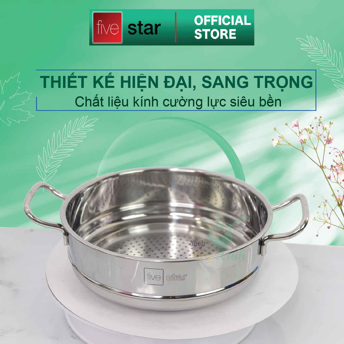 Xửng Hấp Fivestar - Bạc (Tặng 10 Muỗng Ăn Inox)