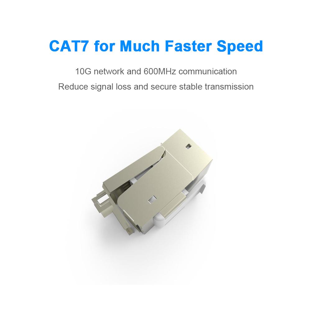 VENTION CAT7 Network Cable Coupler 10Gigabit RJ45 Coupler Cat7 LAN Connector Gold-plated Ethernet Modular