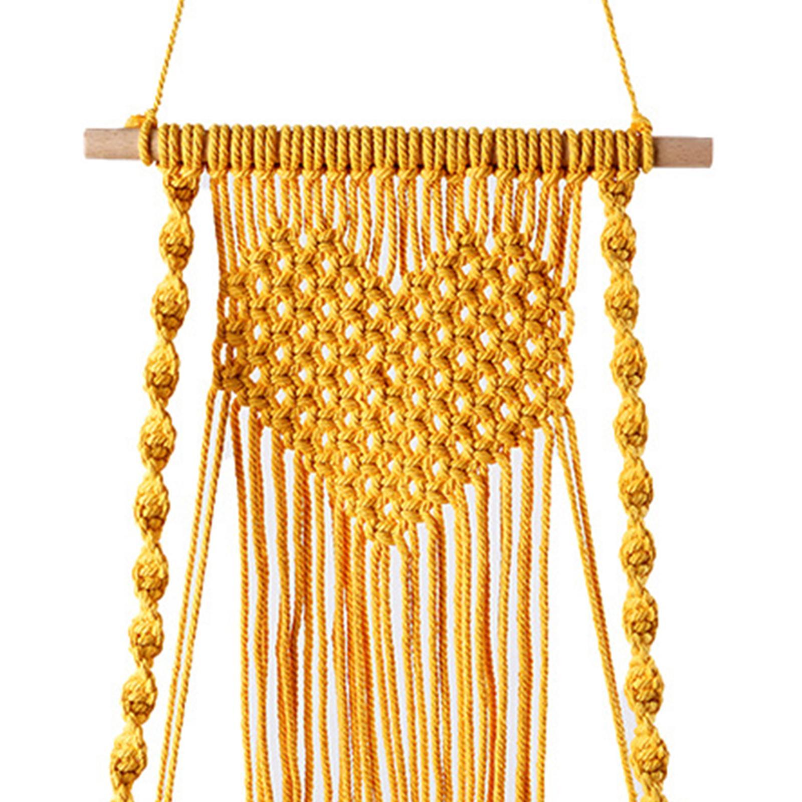 Macrame Wall Hanging Shelf Basket Hanger Holder Boho Woven Rope for Home
