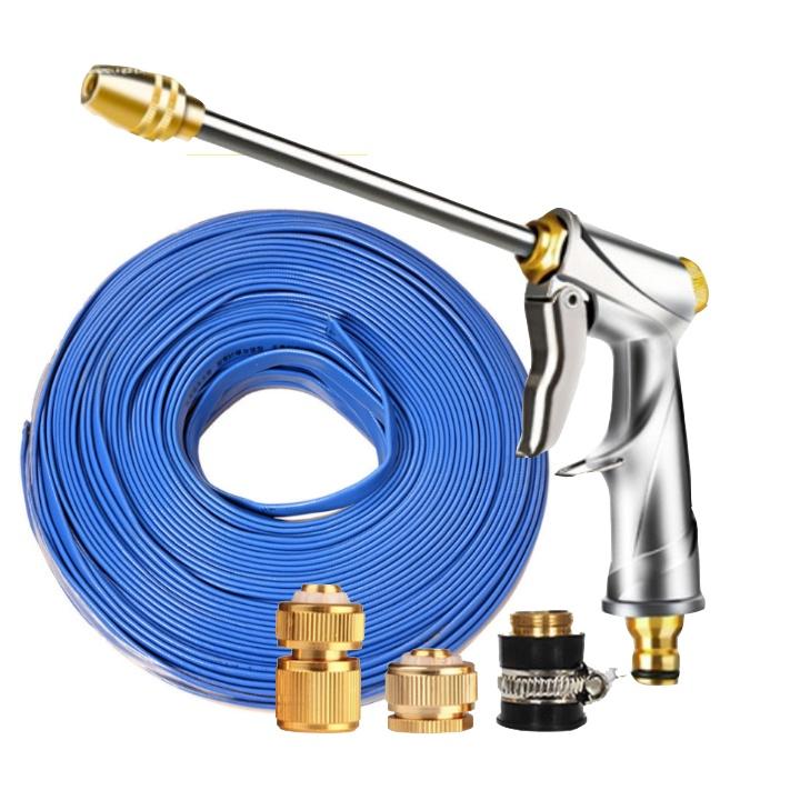 Rửa xe tưới cây Bộ dây và vòi xịt tăng áp lực nước 300% loại 30m cút đồng,nối đồng 206701-2