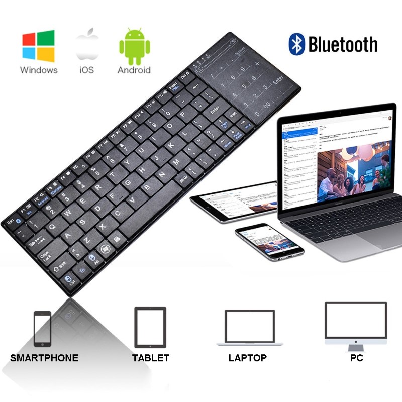 Bàn Phím siêu mini không dây K07 Tích hợp touchpad cho máy tính , laptop , điện thoại , máy tính bảng