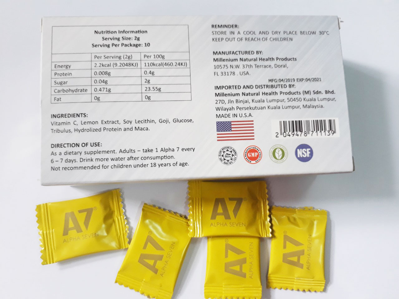 15 viên kẹo A7 Alpha Seven tăng thời gian cho nam